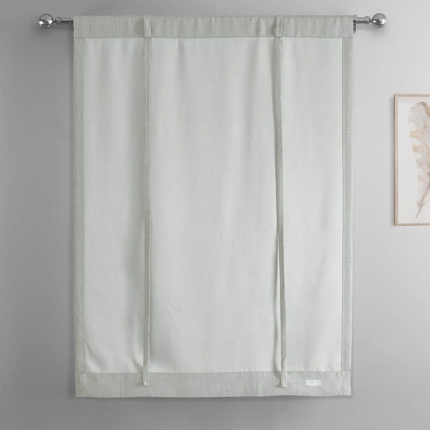 Blackout Oyster Textured Faux Linen Tie-Up Window Shades - Light Filtering & Room Darkening Window Treatment for Bedroom, Living Room & Nursery
