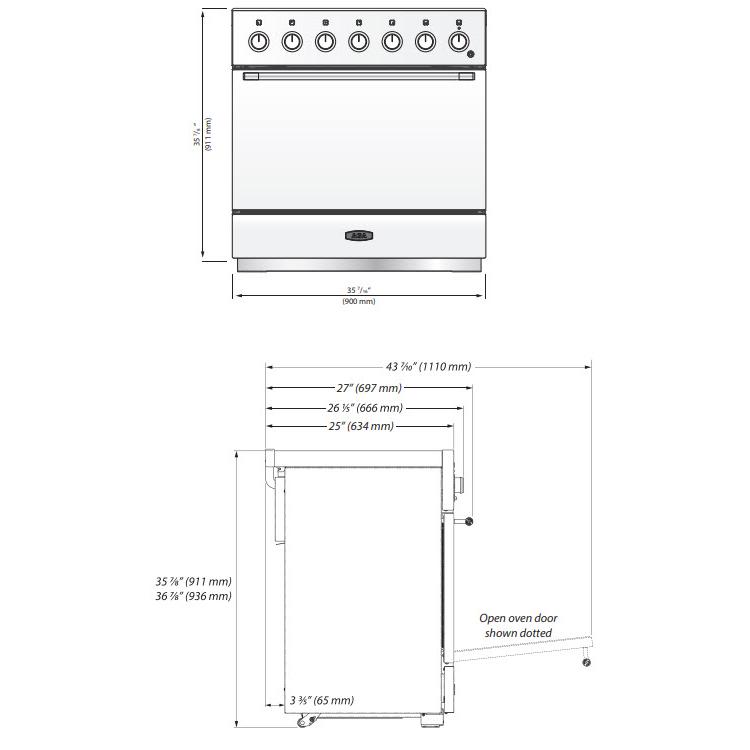 AGA AMC36IN FWN 36-Inch Mercury Induction Range with True European Twin Fan Convection - Perfect for Modern Kitchens & Professional Chefs