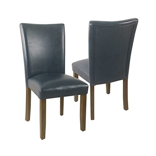 Dark Blue Faux Leather (Set of 2)