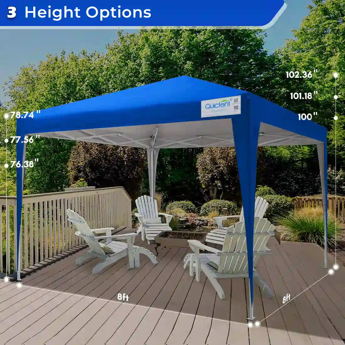8' x 8' Pop Up Privacy Canopy Tent with Removable Side Walls - Perfect for Outdoor Events, Beach Parties, and Backyard Gatherings