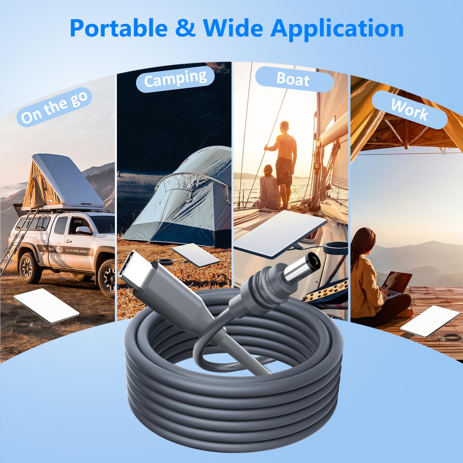 Starlink Mini Cable - 16.4 Ft USB C to DC Power Cable for Starlink Mini, Waterproof 5M Replacement Accessory, Compatible with 100W Power Bank PD Charger 20AWG - Perfect for Outdoor Camping, RV Travel & Emergency Power Backup