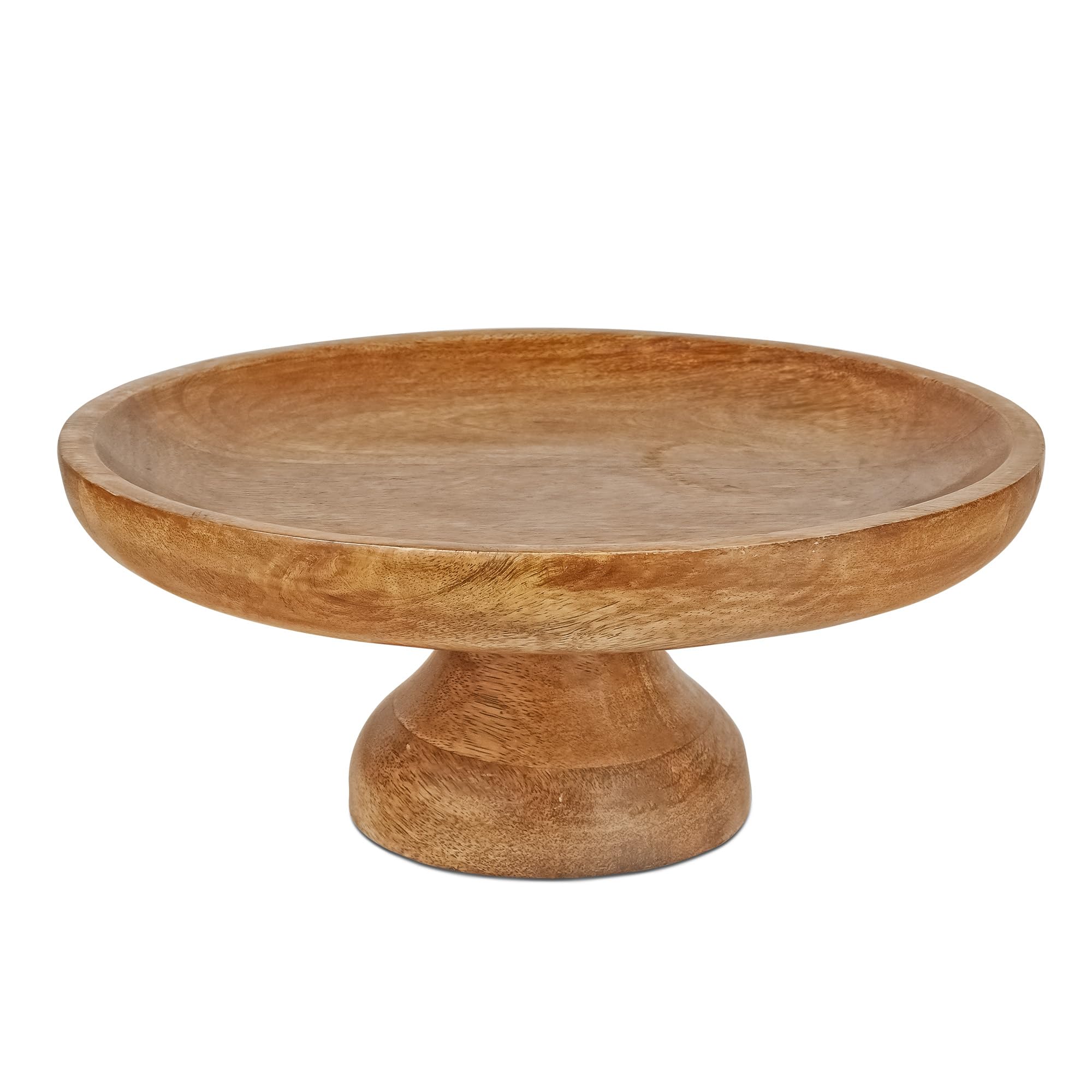 Handcrafted Mangowood Fruit Bowl - Natural Oval Pedestal for Kitchen & Dining Decor