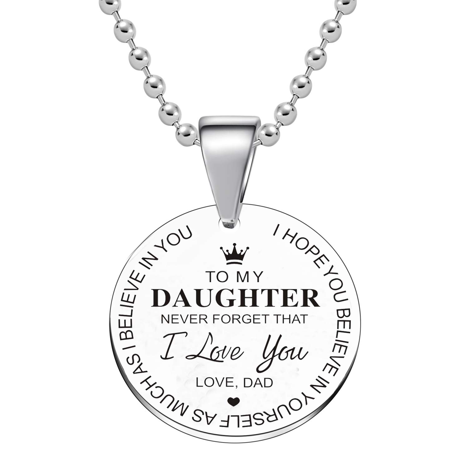 MalYunin Inspirational Necklace for Son or Daughter - Heartfelt Gift from Mom & Dad - 'Never Forget I Love You' Family Jewelry - Perfect Graduation, Birthday & Special Occasion Gift - Ideal for Daily Wear & Meaningful Moments