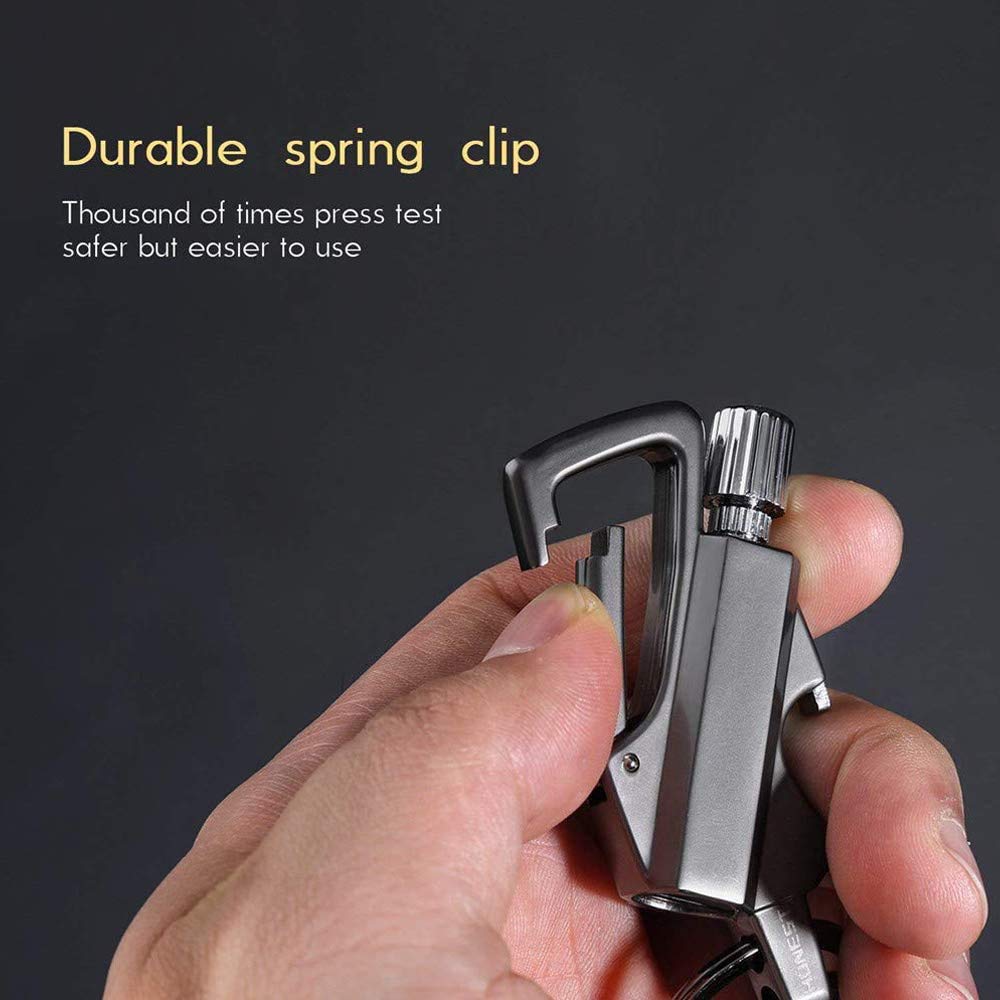 Refillable Metal Lighter with Flint Fire Starter - Outdoor Survival Gear for Camping & Emergency