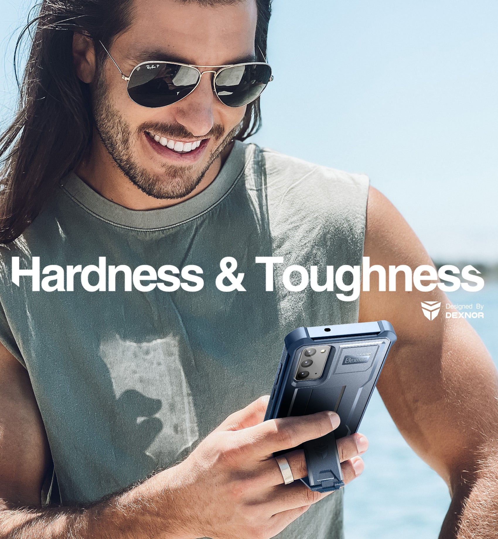 Dexnor Heavy Duty Shockproof Rugged Case for Samsung Galaxy Note 20 with Built-in Kickstand & Screen Protector | Full Body Protection for Work, Outdoor & Travel