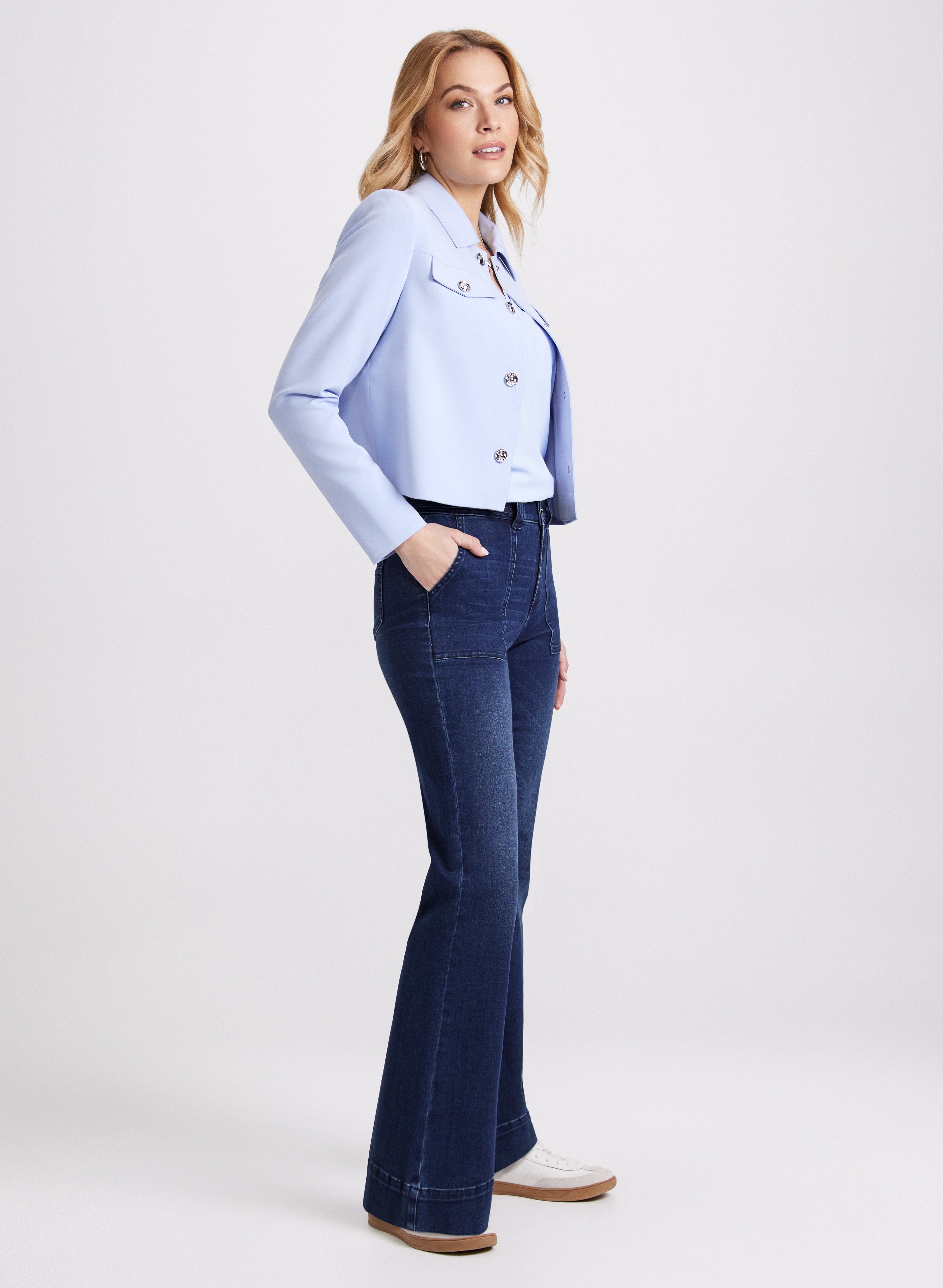 Flare Leg Jeans for Women - Blue High Waist Denim Pants | Laura 3010331 0257 455 | Perfect for Casual Wear, Date Night & 70s Retro Style
