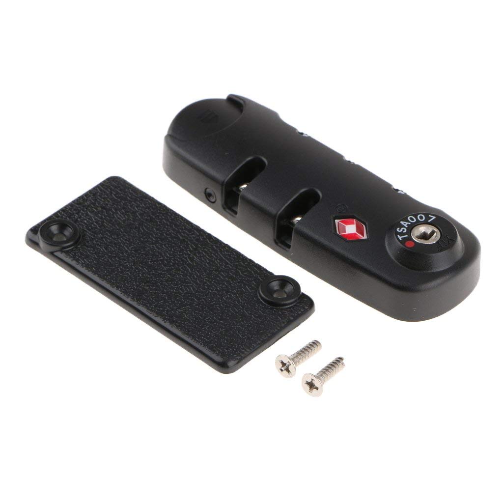 U-M Pulabo TSA 007 Approved 3-Digit Combination Lock - Secure Luggage Lock for Suitcases, Bags & Backpacks - Portable Lightweight Travel Padlock (Black) - Perfect for Airports, Hotels & Gym Lockers