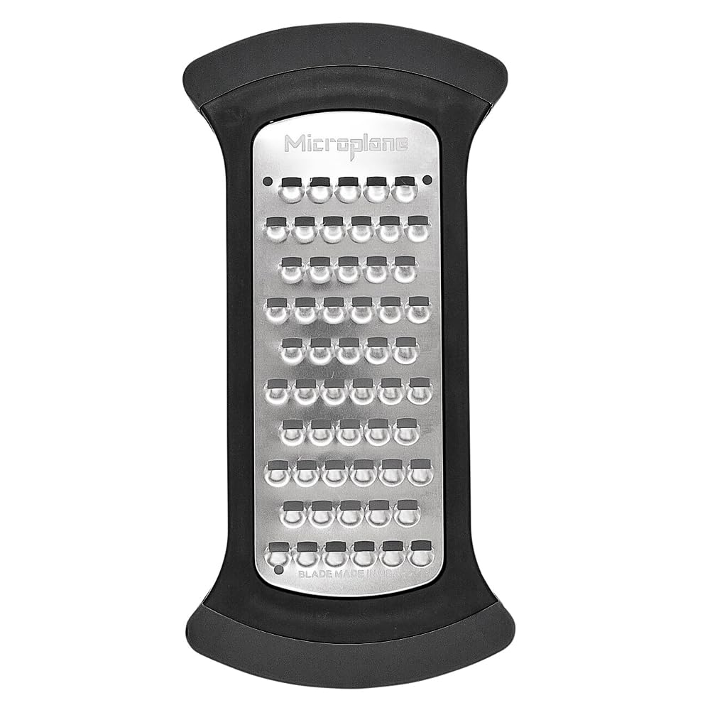 Microplane Extra Coarse Grater Bowl - Best for Cauliflower Rice, Cheese & Zucchini - Durable Black & Grey Kitchen Tool - Perfect for Meal Prep & Healthy Cooking