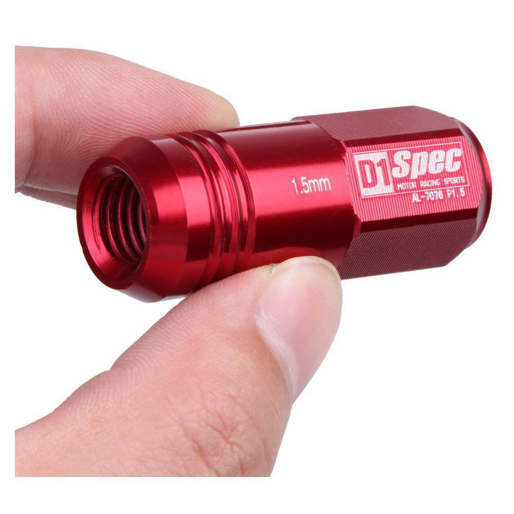 D1 SPEC Racing Wheel Lug Nuts - 20 Piece Set (M12x1.5 & M12x1.25) - High Performance Aluminum Alloy for Track & Street Cars - Perfect for Drifting, Racing & Custom Builds