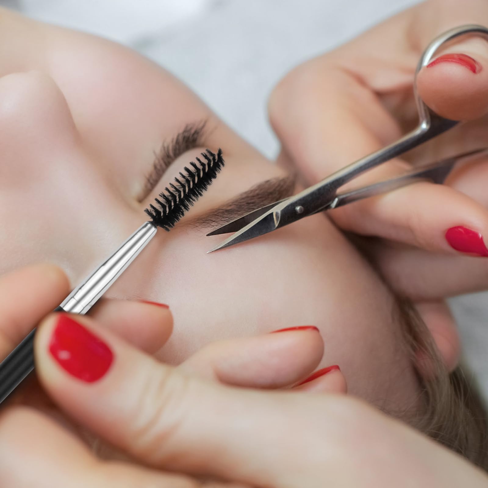 Professional Eyebrow Scissors with Brush - Ultra Sharp Precision Trimming Scissors for Women - Brow Shaping & Eyelash Trimming Tool - Perfect for Home Salon, Travel & DIY Beauty Care