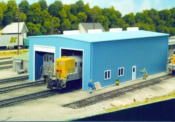 HO Scale Modern Single or Double Stall Engine House Kit for Model Train Layouts – Perfect for Railroad Enthusiasts and DIY Scenery Builders