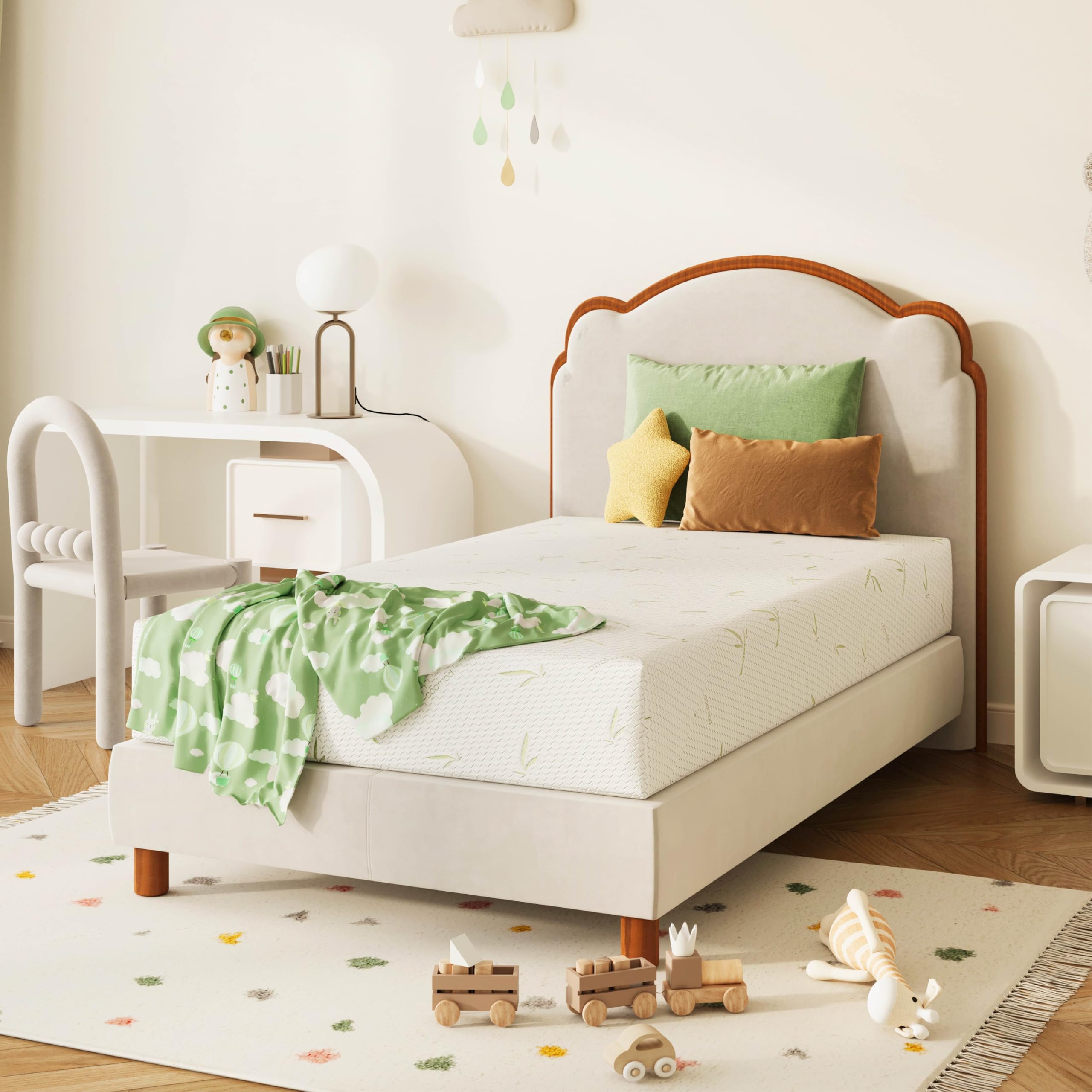 6 Inch Twin Mattress for Kids & Bunk Beds - Cooling Memory Foam with Green Tea Gel, Medium Firm, Fiberglass Free, Certipur-US Certified - Made in USA with US Foam & Global Materials (38x75x6