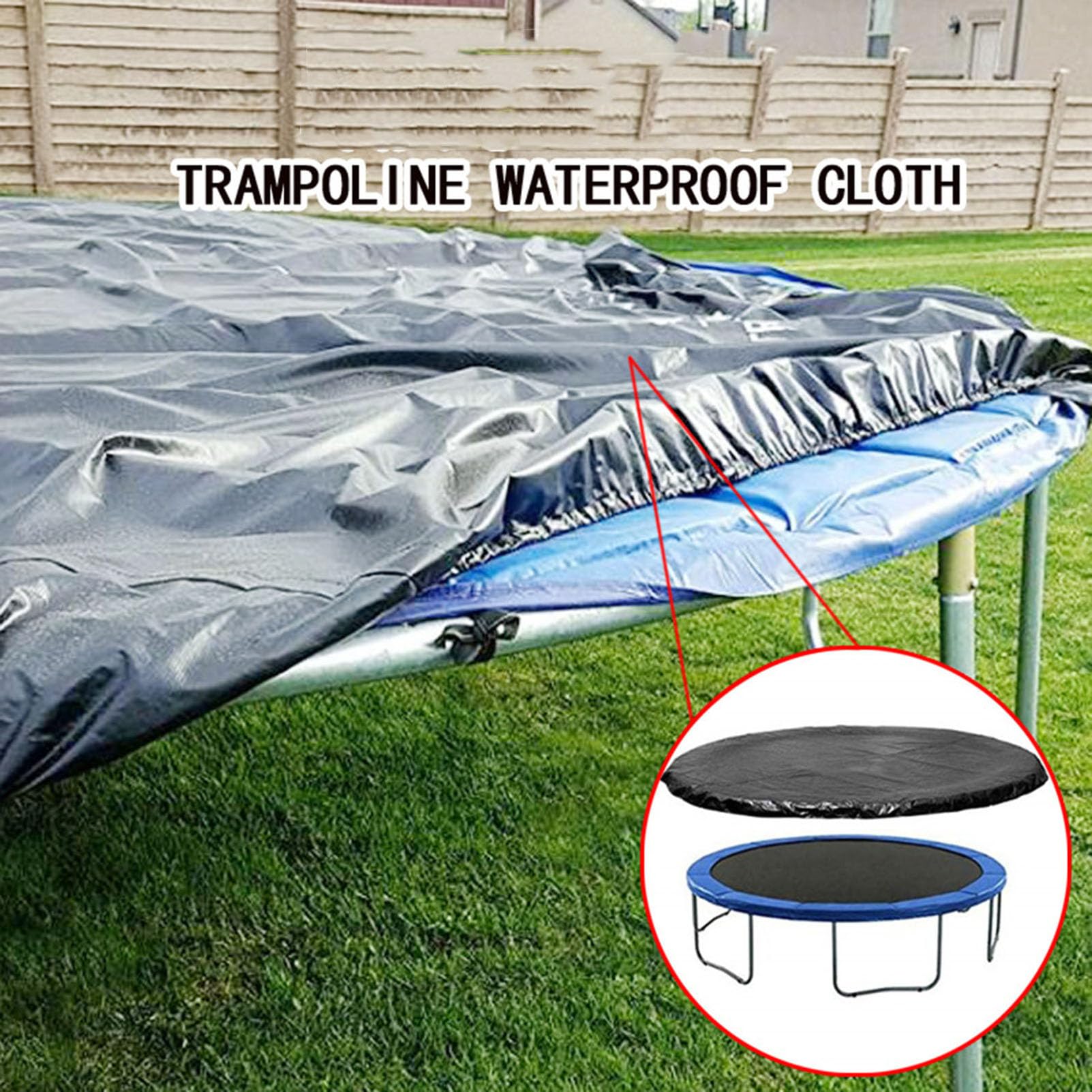 6ft-16ft Round Trampoline Cover - Waterproof, UV Resistant & Durable Outdoor Protection for 8ft 10ft 12ft 13ft 14ft 15ft Trampolines | Perfect for Rainy Weather & Sun Protection