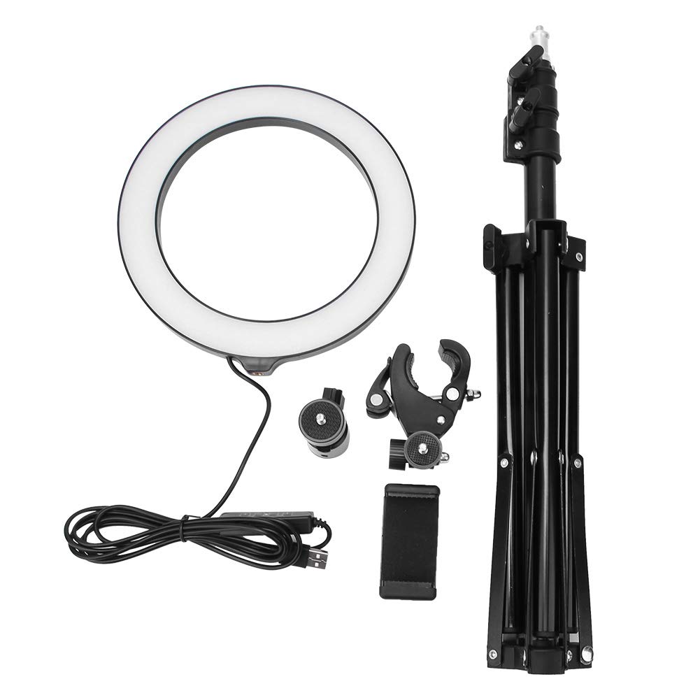 Dimmable LED Ring Light with Phone Holder - for Selfie, Makeup & Live Streaming