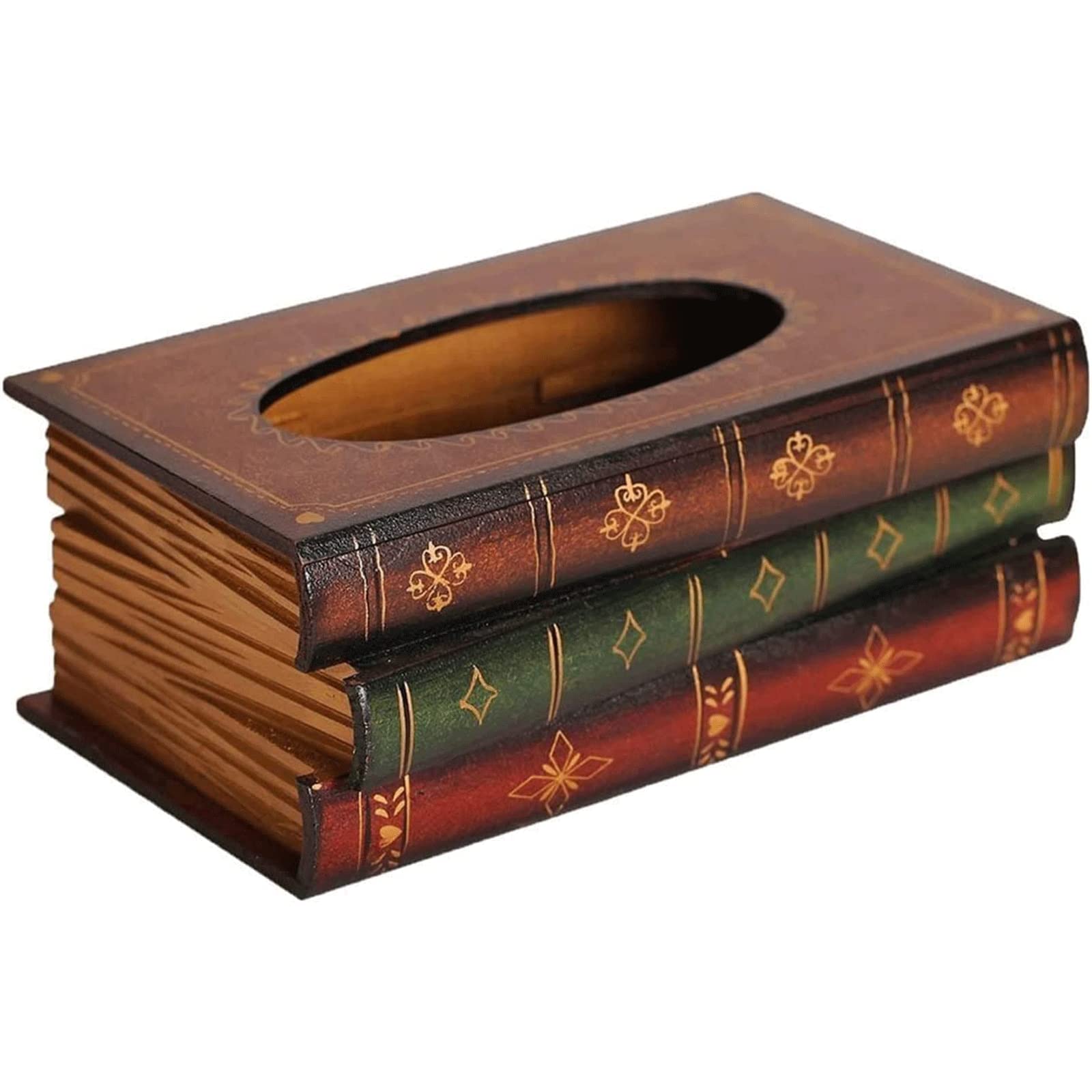 RIKLRQC Mini Book-Shaped Tissue Box - Elegant Desktop Decoration & Napkin Holder - European Retro Style Organizer for Home, Office, or Gift (Perfect for Living Room, Bedroom, and Office Desk Decor)