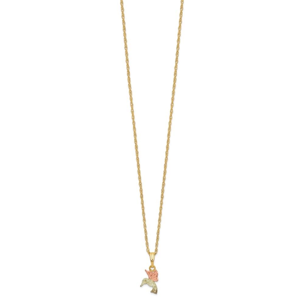 10k Tri-Color Black Hills Gold Hummingbird Necklace | Diamond2Deal | Elegant Jewelry Gift for Women, Birthdays & Anniversaries | Perfect for Casual Wear & Special Occasions