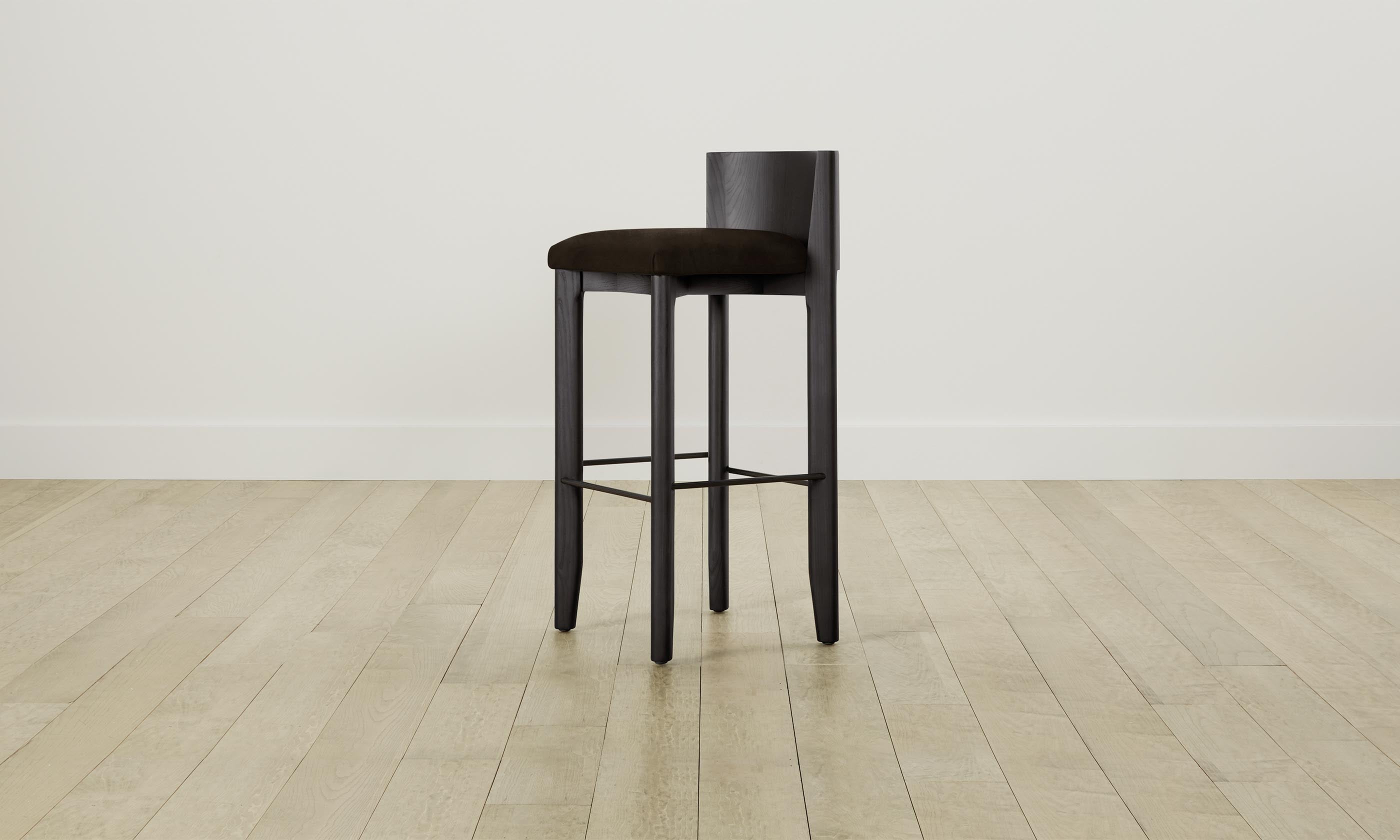 Premium Nubuck Leather Bar Stool - Espresso Brown Counter Height Stool for Kitchen Island, Home Bar & Dining Room - Modern & Comfortable Seating for Restaurants & Cafes