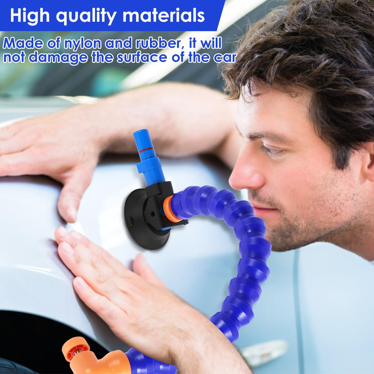 Best Car Dent Puller Tool - Reusable Hand Pump Suction Cup for Auto Body Dent Repair | Flexible Dent Remover for Cars, Trucks & SUVs | Professional Automotive Repair Kit (Blue) | Perfect for DIY Garage Fixes & Professional Auto Shops