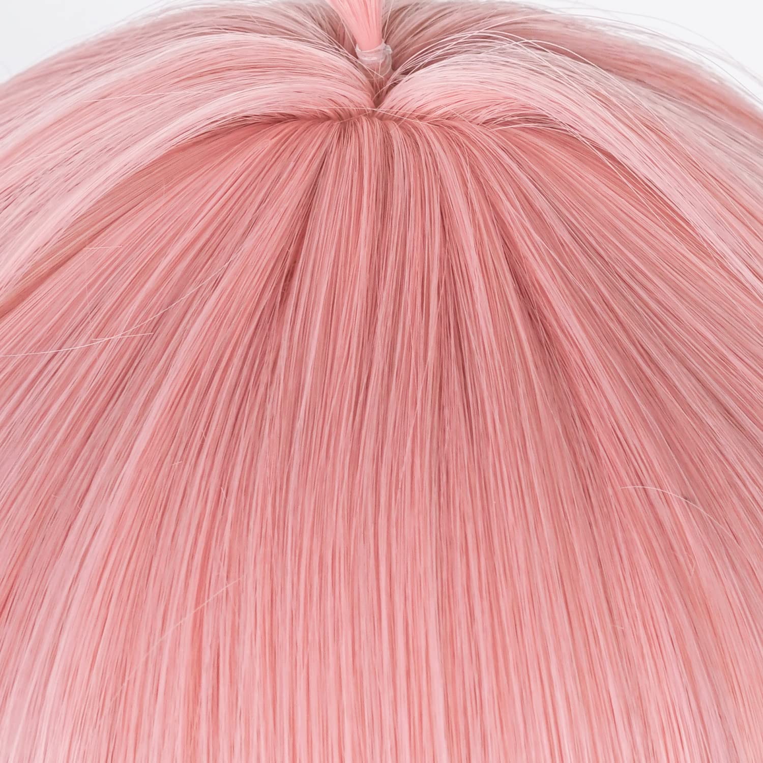 Short Pink Bob Wig with Bangs - Anime Cosplay Synthetic Hair Wig for Women & Girls - Includes Cute Hair Clips & Wig Cap - Perfect for Halloween, Parties & Daily Wear