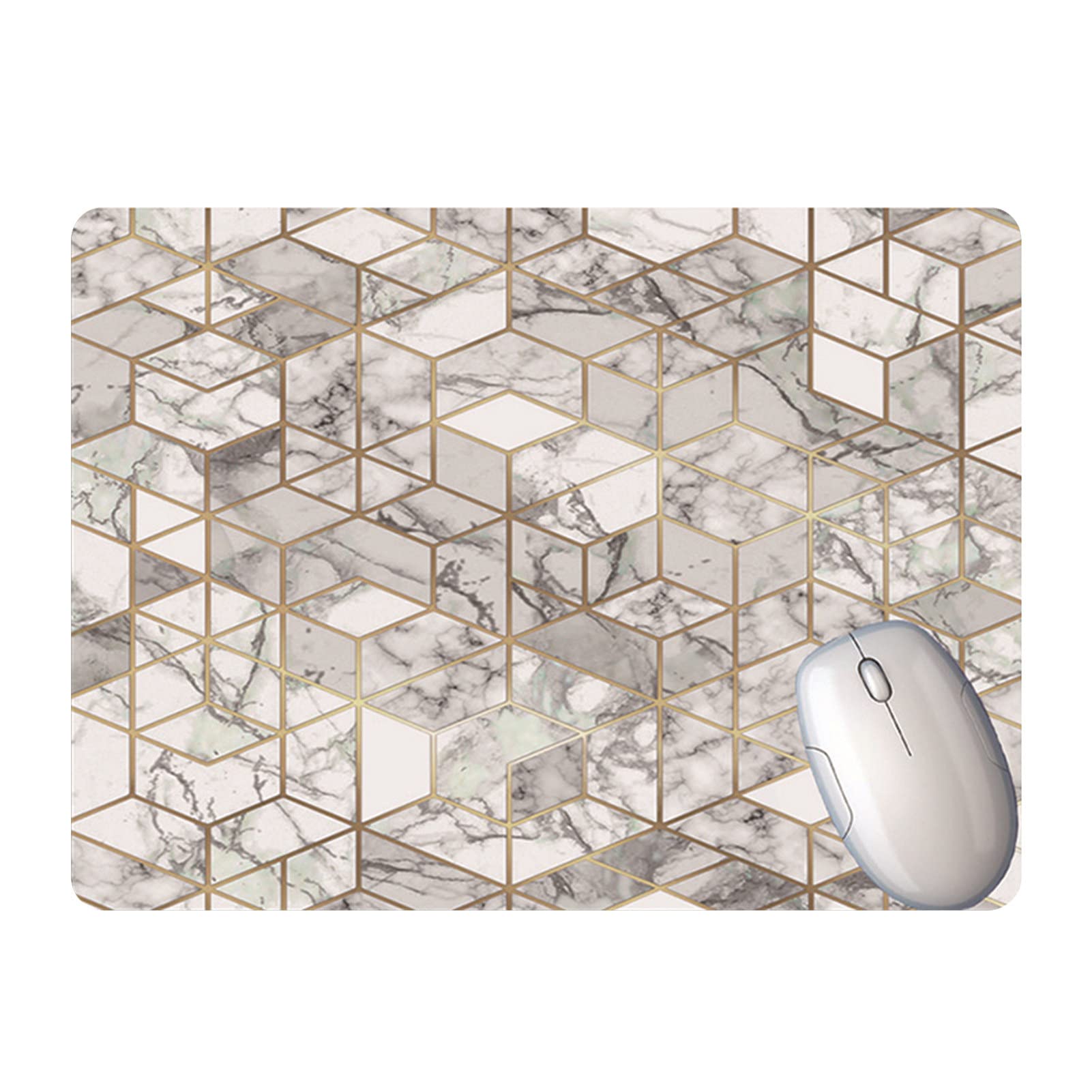 Ultra-Thin Non-Slip Mouse Pad with Smooth Surface & Colorful Polygon Design - Ergonomic Keyboard Mat with Wrist Rest for Laptop/PC Gaming & Office Work