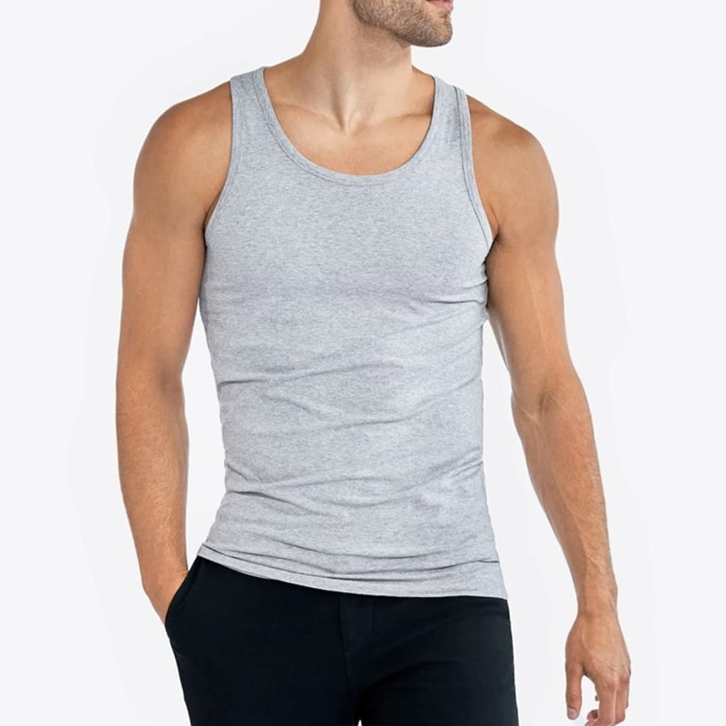 4-Pack Men's Classic Cotton Tank Tops | Breathable Undershirts for Casual Wear & Gym Workouts