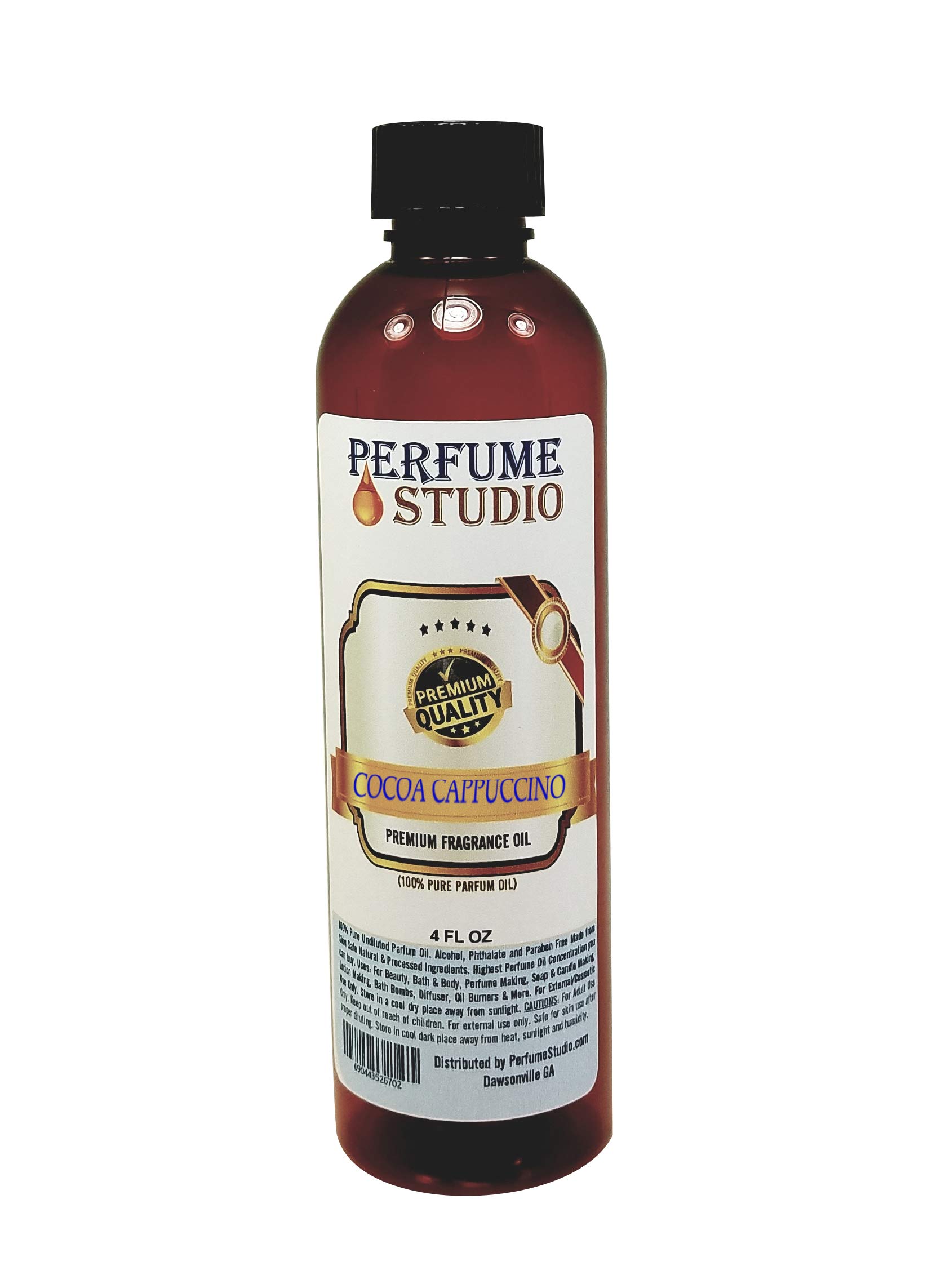 Premium Cocoa Cappuccino Fragrance Oil - 100% Pure Undiluted for Candle Making, Soap, Perfume, Cologne & Diffusers | DIY Home Scents & Aromatherapy (4oz) - Perfect for Spa Relaxation, Romantic Ambience & Cozy Winter Evenings