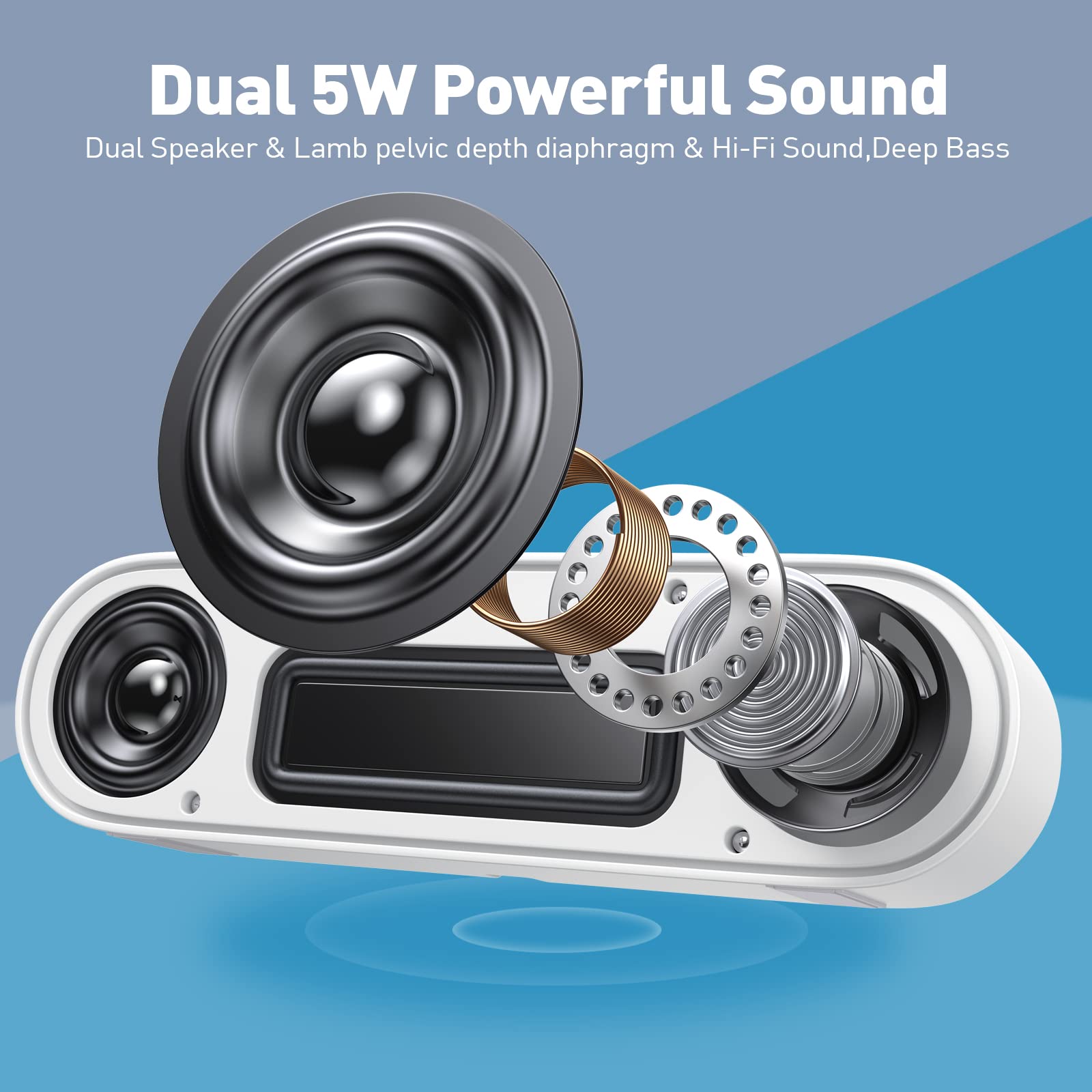 Premium USB Computer Speakers for Desktop & Laptop - Crystal Clear Sound with Volume Control & Mute Button - Includes USB-C Adapter (White) - Perfect for Home Office, Gaming & Music Streaming
