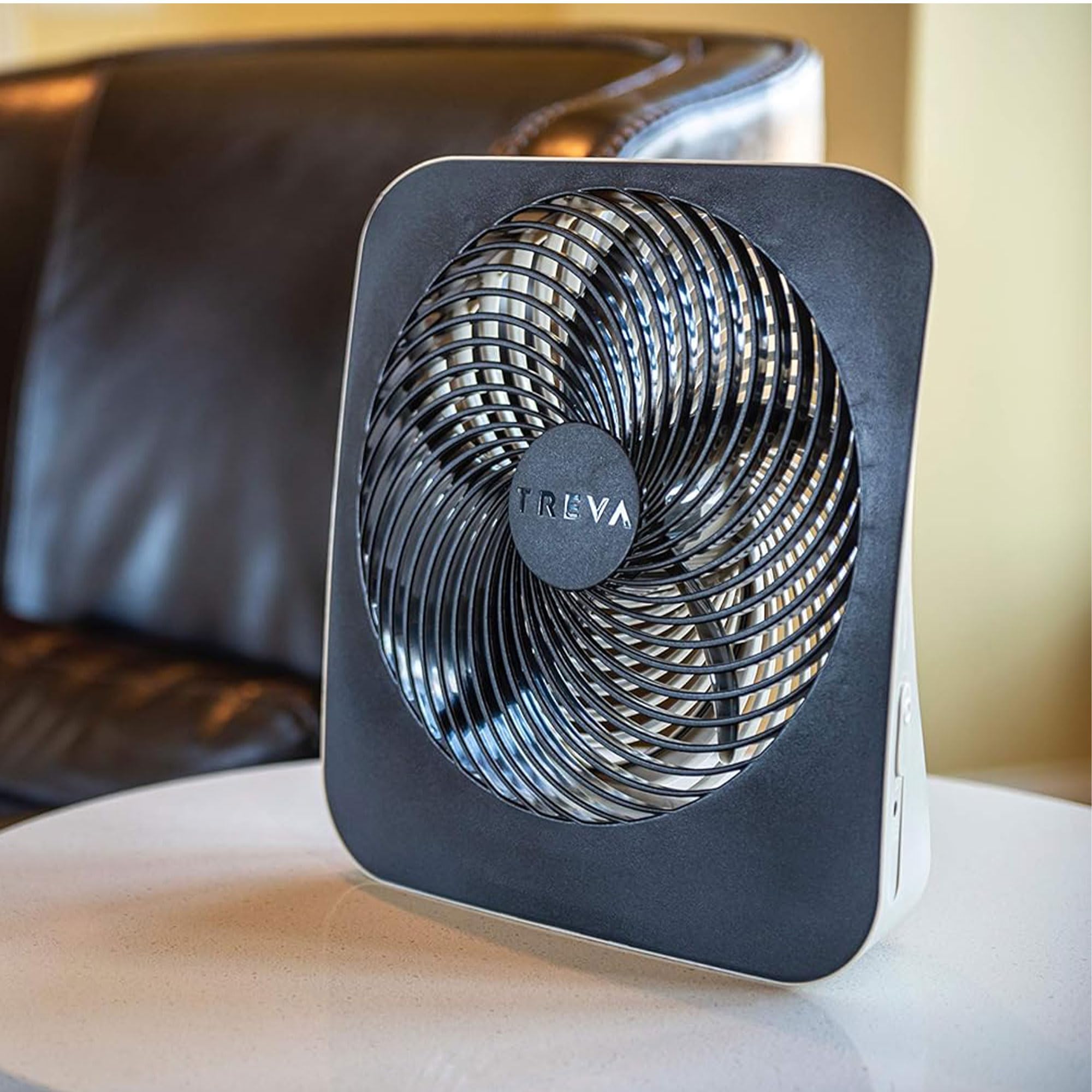 Treva 10-Inch Portable Desk Fan - Battery & AC Powered with 2 Speed Settings, Quiet Air Circulator for Home Office, Bedroom, Travel & Outdoor Use (Black)