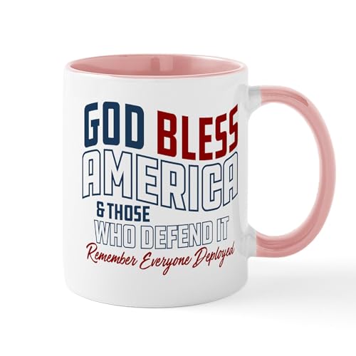 White/Pink Inside - Army God Bless America