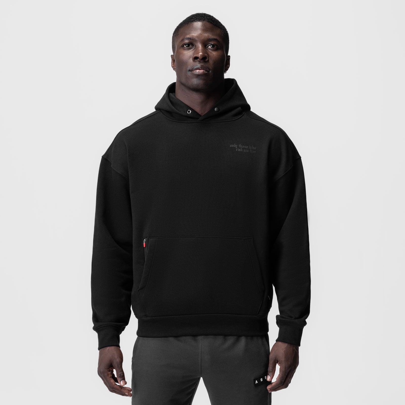 ASRV Tech Terry™ Zip Pocket Hoodie - Black/Black Brush Wings - Performance Hoodie for Running, Gym & Outdoor Activities