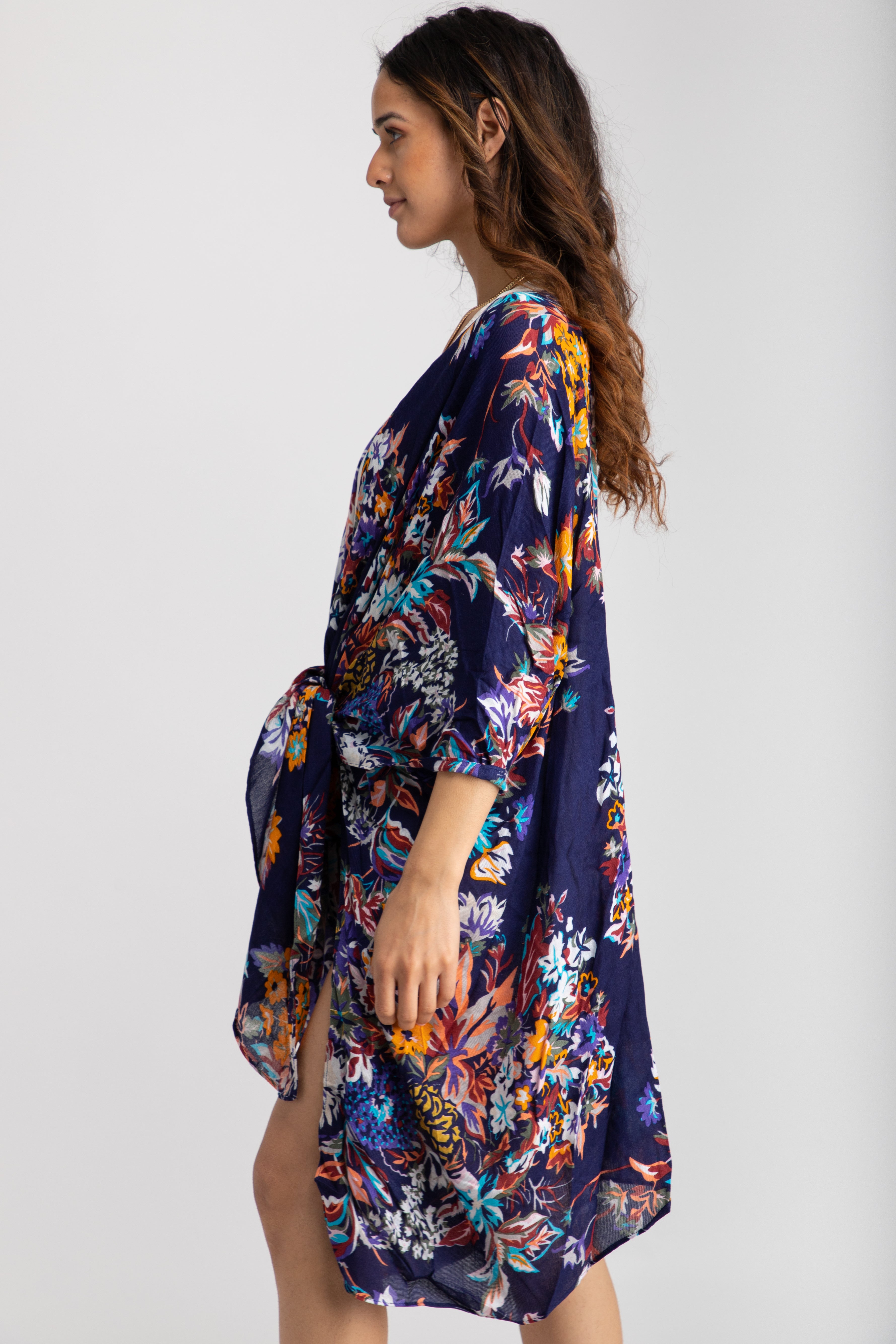 Elegant Floral Kimono Robe - Lightweight & Flowy Women's Cover Up for Beach, Pool, or Lounge Wear