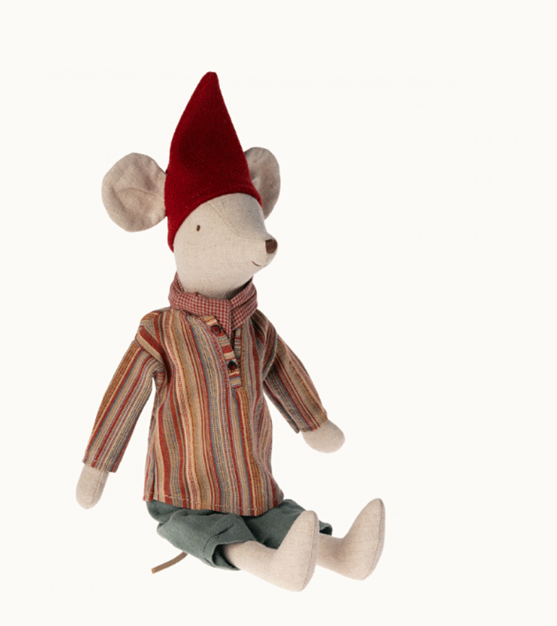 Maileg 2023 Medium Christmas Boy Mouse - Adorable Holiday Plush Toy for Kids | Perfect for Christmas Decor, Stocking Stuffers & Gift Giving