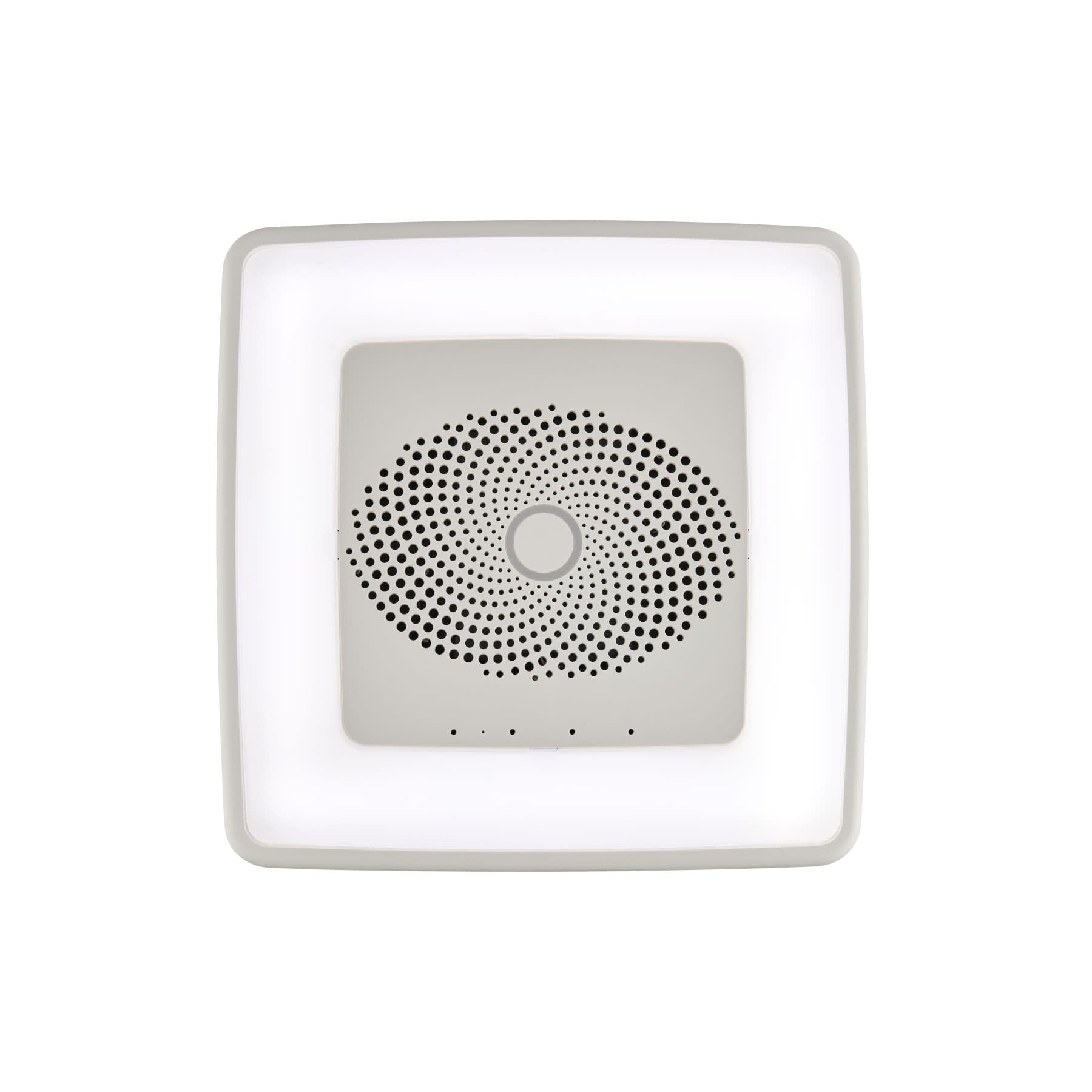Broan-NuTone VC110CCT Sensonic Smart Exhaust Fan with Alexa Voice Control, Dimmable LED Light, Bluetooth Speakers, 110 CFM, White, 13.25x13.25x5.75 Inches – Perfect for Bathrooms and Kitchens