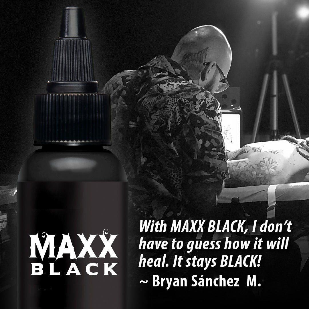 Eternal Tattoo Ink Maxx Black - Professional Tattoo Ink for Artists - Perfect for Black & Grey Tattoos, Cover-ups & Fine Line Work