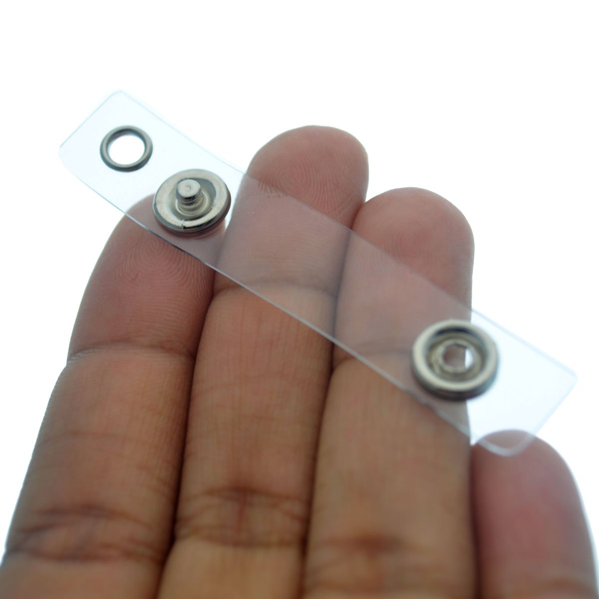 100-Pack Clear Vinyl ID Badge Holders with Snap - for Lanyards & Key Rings - Office & Event Use