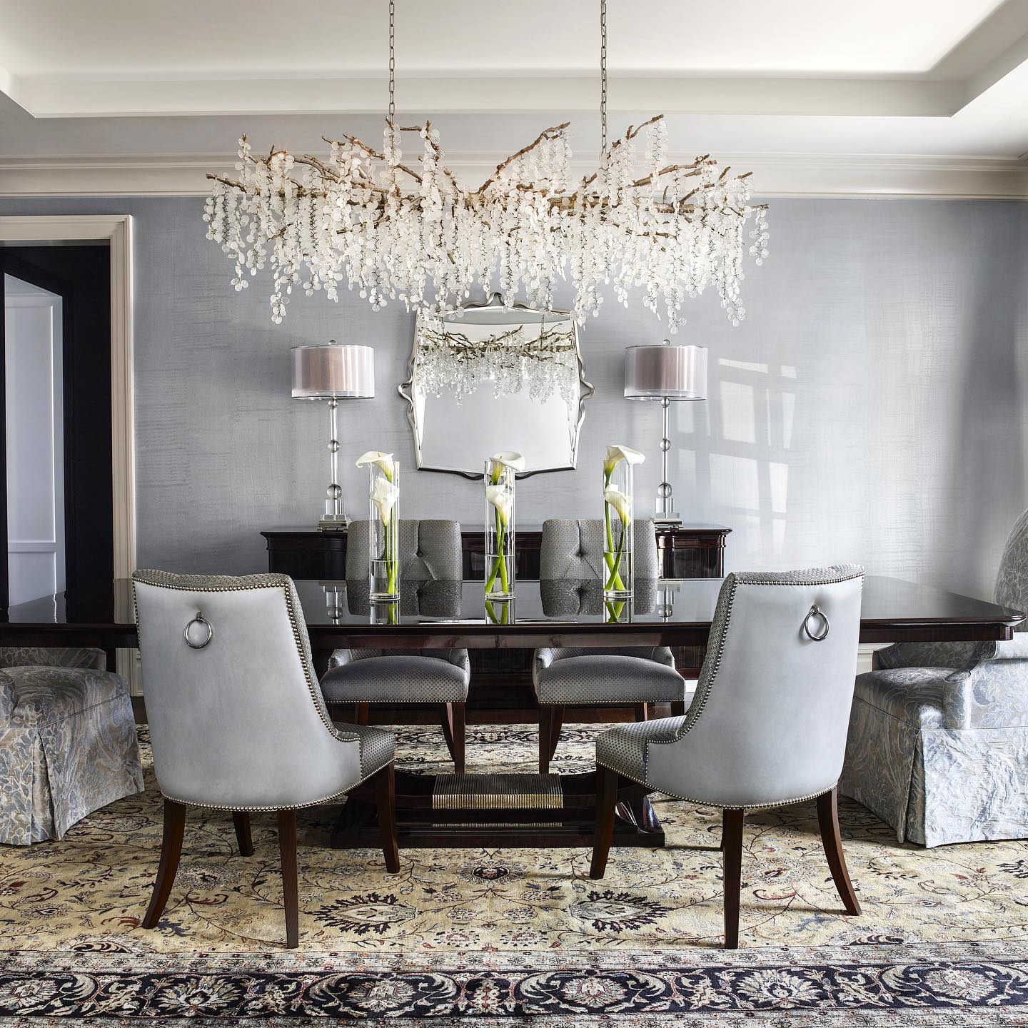 Shiro Noda Crystal Chandelier - Elegant Modern Ceiling Light Fixture for Dining Room, Living Room & Bedroom Decor