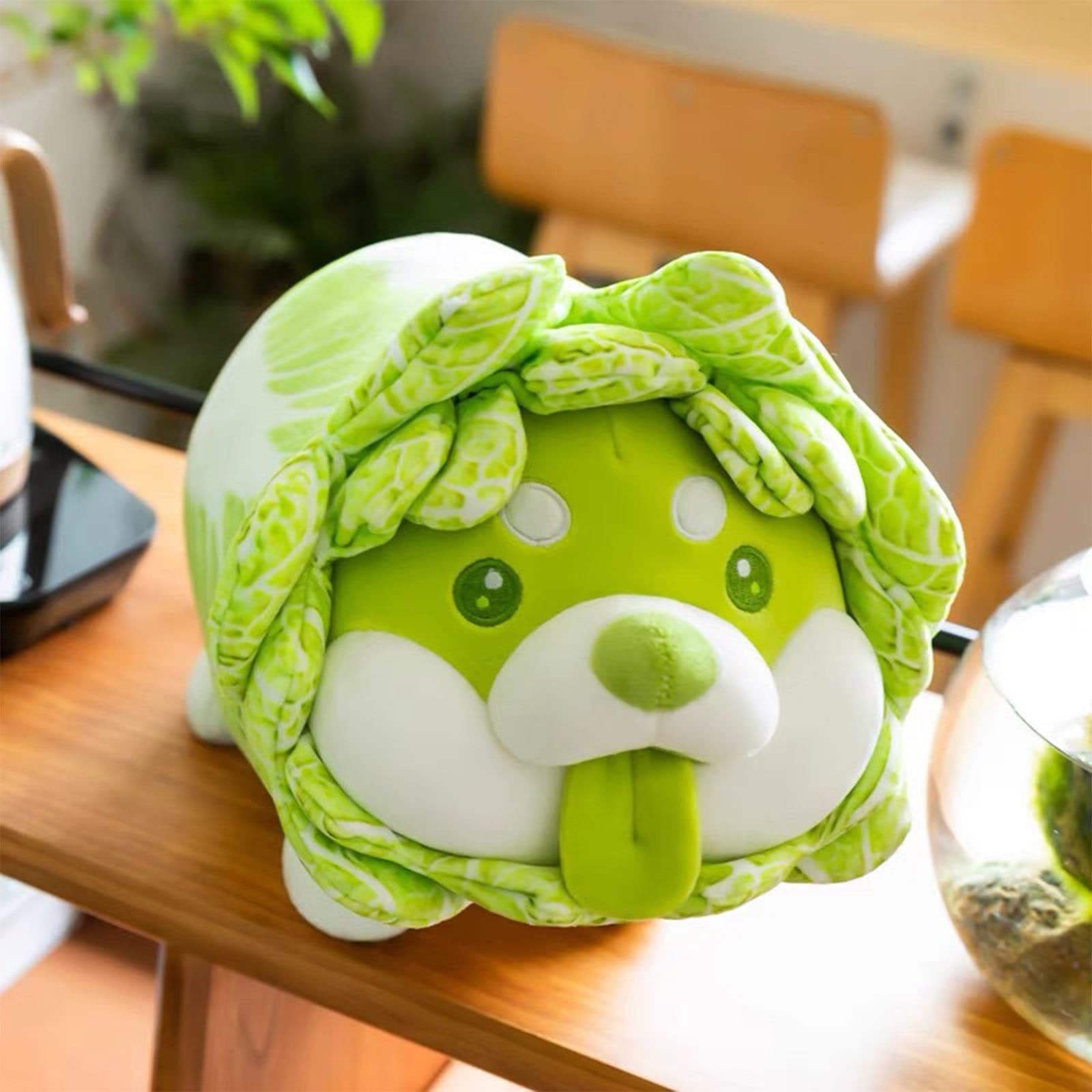 BTHUE Cute Cabbage Plush Dog Toy - Soft Stuffed Animal Puppy for Kids, Boys & Girls - Hugging Pillow for Bedroom Decor - Best Gift for Birthday, Valentine's Day & Christmas (Home Decor, Kids Room, Gift Idea)