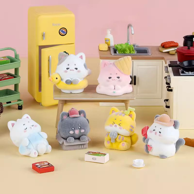 Hajimi Kitty's Life Fuzzy Bean Series Blind Box - Cute Collectible Kawaii Cat Figures for Anime Fans & Gift Lovers | Perfect for Home Decor, Office Display, and Party Favors