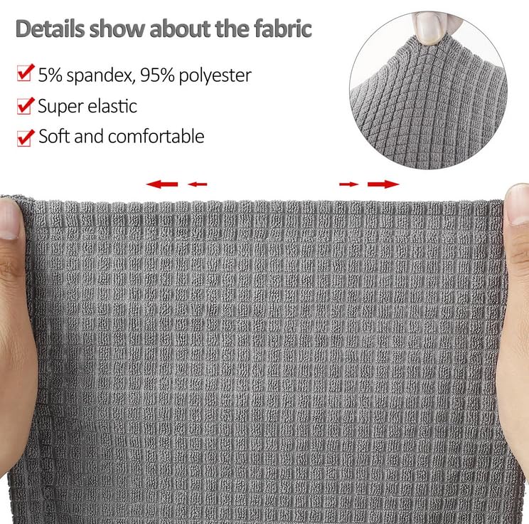 SXNING Stretch Armrest Covers - Breathable Spandex Sofa Arm Protectors for Chairs, Couches & Recliners (2-Pack, Grey) - Prevent Wear & Tear, Perfect for Living Room, Office & Gaming Chairs