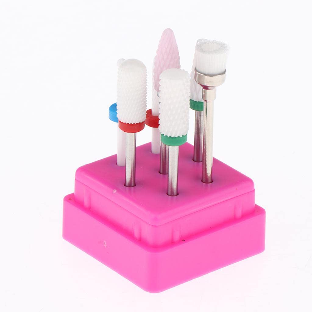 7Pcs Ceramic Cuticle Cleaner & Nail Drill Bits Set - Electric Nail Polishing Heads for Professional Manicure & Pedicure - Perfect for Salon, Home Use & DIY Nail Care