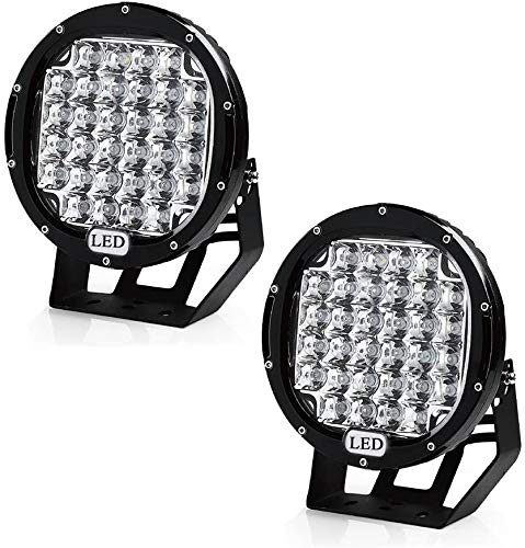 2-Pack 225W 9 Inch LED Work Light Bar - Waterproof Spot Beam Off-Road Lights for Trucks, Boats, Cars, ATV, UTV, SUV (12V/24V) - Perfect for Night Driving, Foggy Conditions & Off-Road Adventures