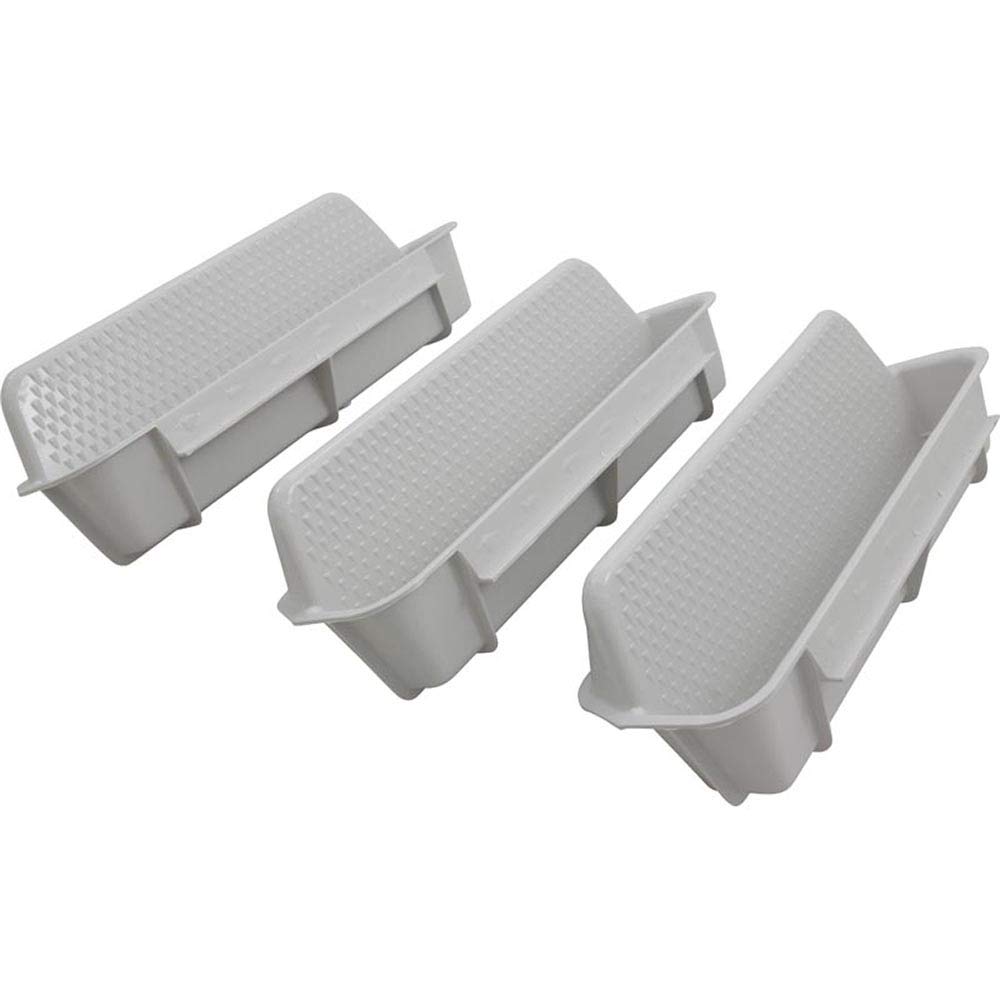 White Pool Wall Steps (3-Pack) - Heavy Duty Non-Slip Swimming Pool Ladder for Inground Pools | Perfect for Easy Entry/Exit, Pool Maintenance & Safety