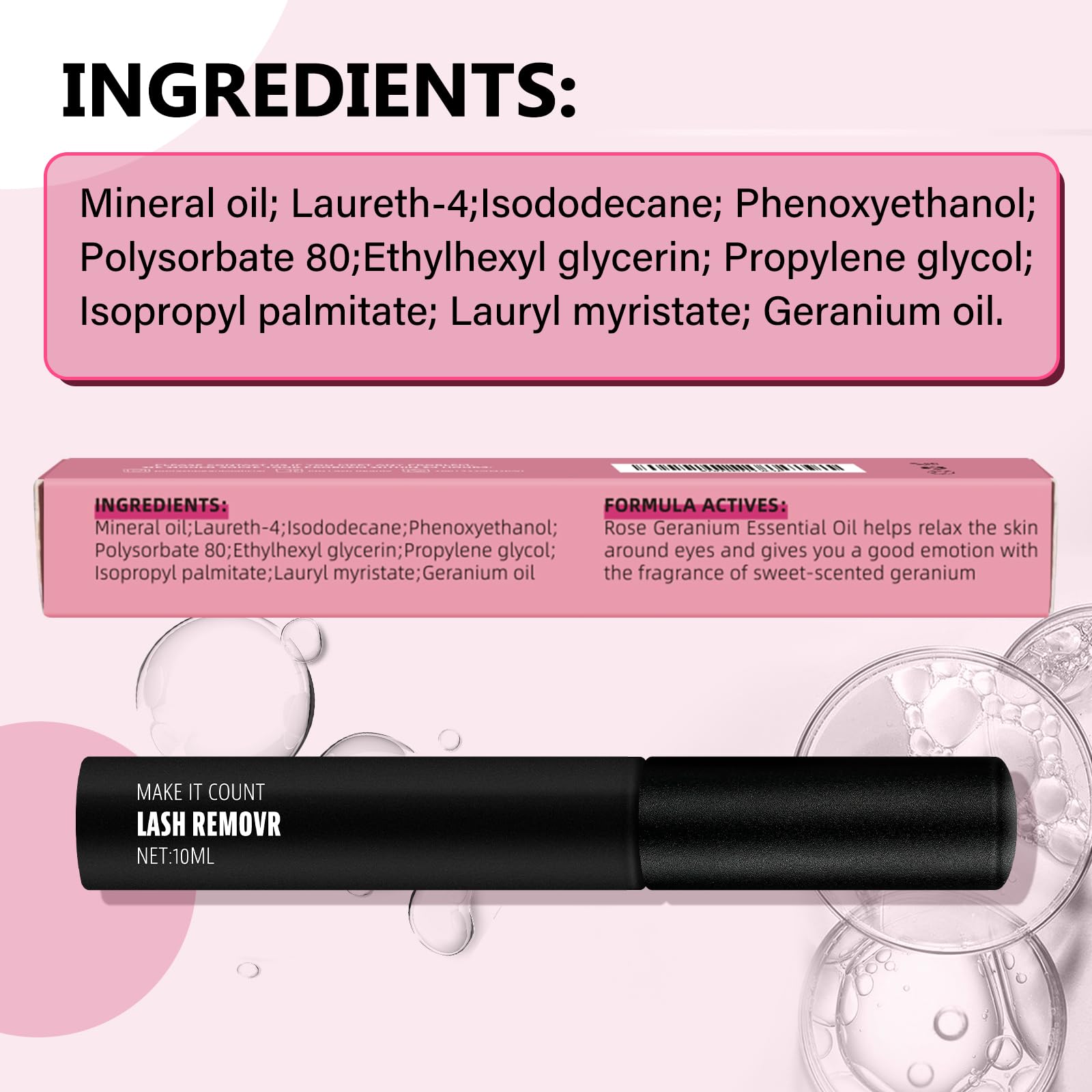 **Cluster Lash Glue Remover 10ML – Gentle DIY Eyelash Extension Remover & Eye Makeup Cleanser – Easy Cluster Lash Removal, Soothing & Nourishing Oil Formula – Perfect for Home Use & Salon Aftercare**