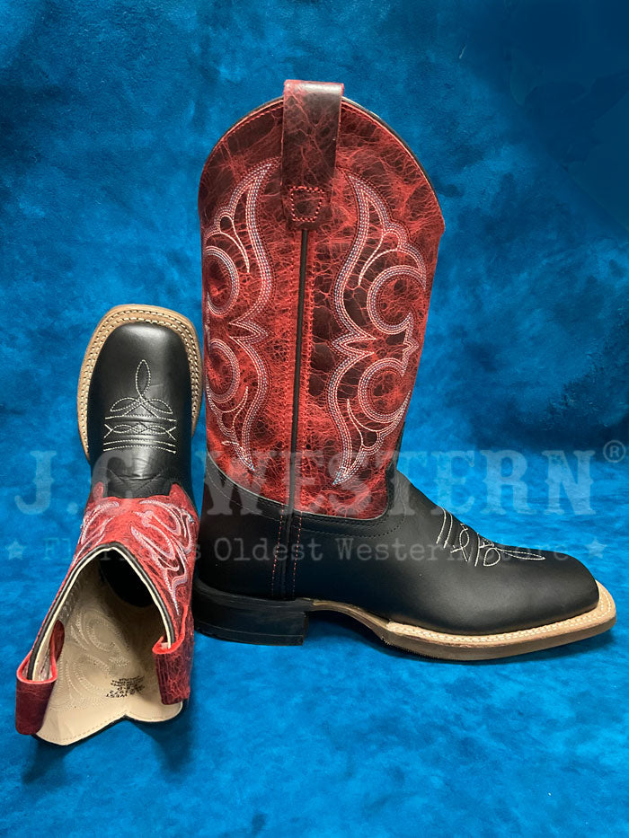 Old West BSC1972 BSY1972 Kids Square Toe Western Boots - Black Cowboy Boots for Boys & Girls - Perfect for Rodeo, Horse Riding & Western Style Outfits