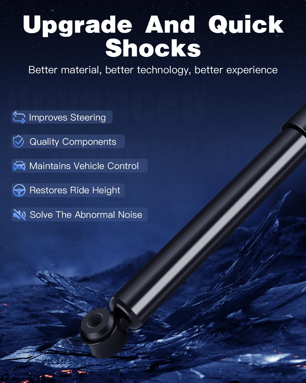Ford F-150 Rear Shock Absorbers - ECCPP 2-Pack Heavy Duty Struts for 1992-2002 Models | Compatible with Crown Victoria, Lincoln Mark VI & Mercury Grand Marquis | Smooth Ride for Off-Road, Towing & Daily Driving