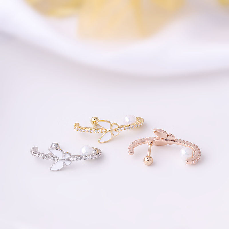 16G Butterfly Cartilage Helix Crawler Earrings - Stainless Steel Body Jewelry for Women | Perfect for Piercing, Stacking & Everyday Wear | HSPJ646