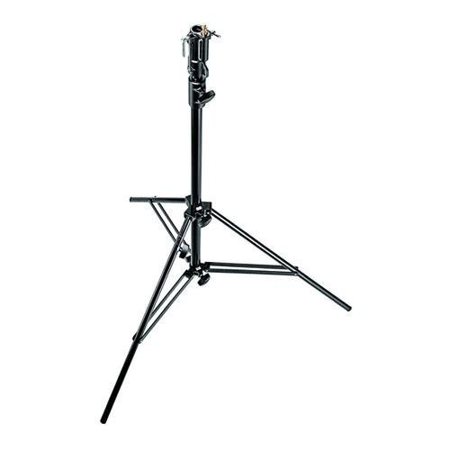 Manfrotto 008BUAC 2-Section Air Cushioned Aluminum Tripod Stand with Leveling Legs - Professional Video Camera Support for Filmmaking, Photography & Studio Use (Black)