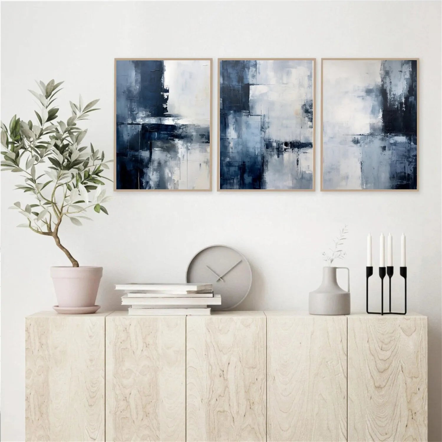 Abstract Painting Set of 3 - Modern Wall Art Canvas Prints #AB216 for Living Room, Bedroom & Office Decor