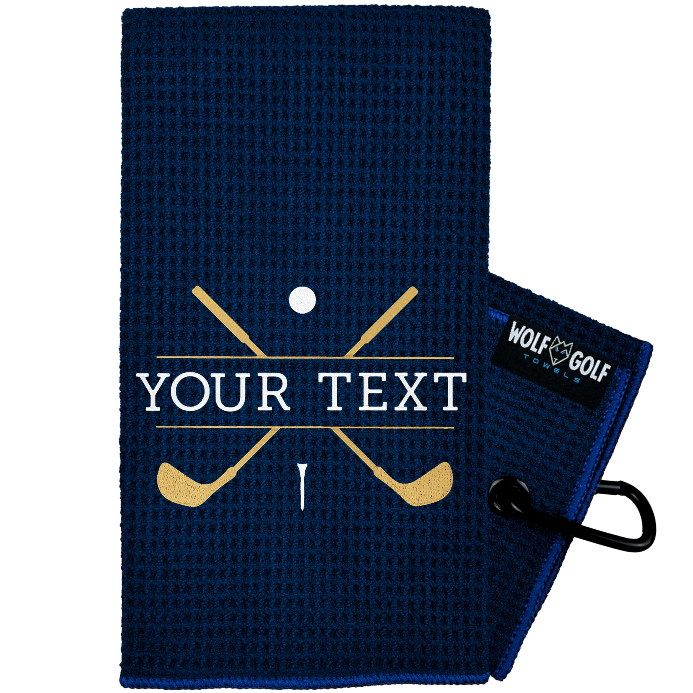 Custom Personalized Golf Towel for Golf Bags - Monogrammed Golf Gift for Men & Women - Perfect for Golfers, Tournaments & Club Events