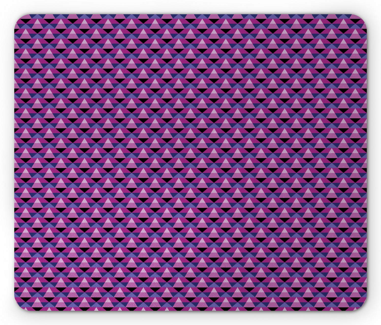 Ambesonne Non-Slip Rubber Mouse Pad with Geometric Triangle Design in Purple & Fuchsia - Standard Size Rectangle Computer Mousepad for Office, Gaming & Home Workspace